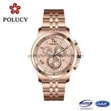 Factory OEM Stainless Steel Rose Gold Watch for Men